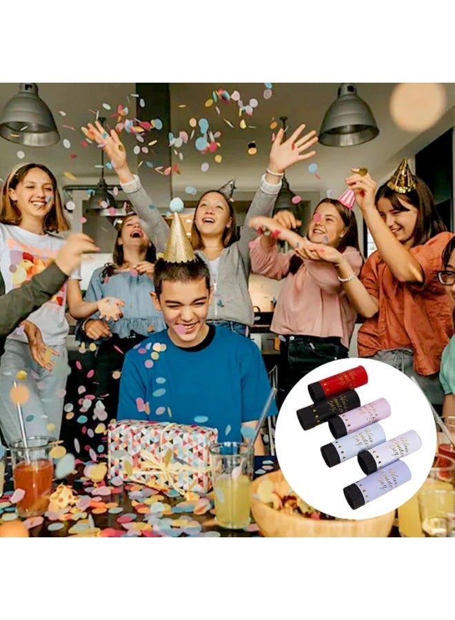 مجموعة من 6 مدافع قصاصات ورقية، متعددة الألوان، مثالية لحفلات الزفاف وأعياد الميلاد والاحتفالات والمناسبات الخاصة مثل الكريسماس ورأس السنة الجديدة، بالإضافة إلى كونها مزحة رائعة لحفلات التخرج. مدفع قصاصات ورقية صغير ومضحك، سهل الاستخدام (مختلط). - Image 4